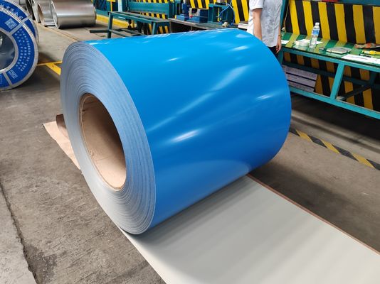 주문 Pre Painted Steel Coil with Back Coating Thickness 5-7μm Coil Weight 3-8MT and Width 700-1250mm for HVAC Automotive and Building Sectors online manufacture